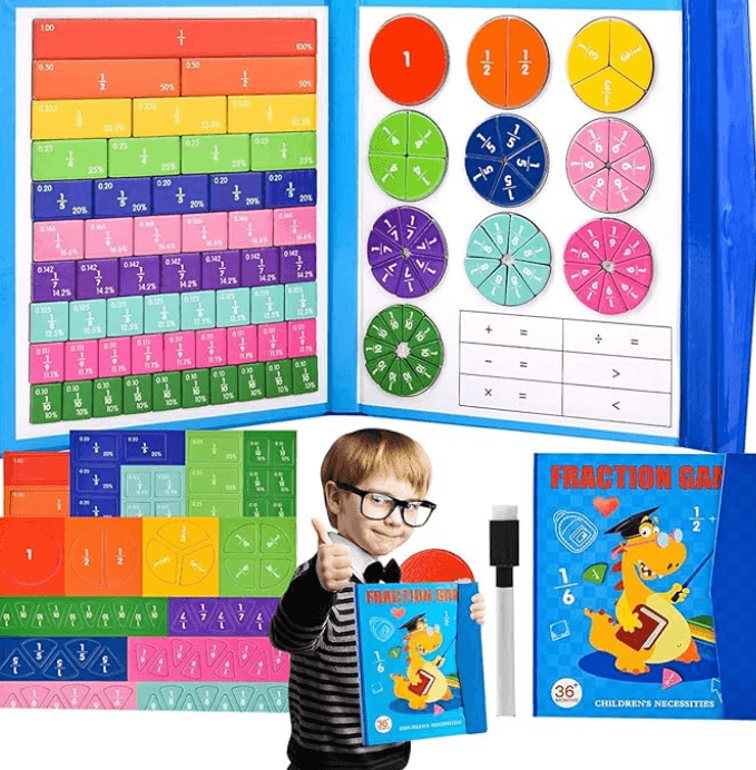 Ułamkowa Przygoda-kolorowe magnesy do nauki ułamków