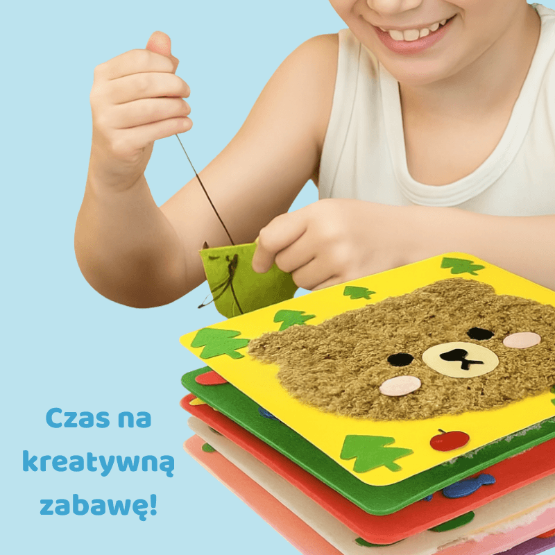 Zestaw do haftowania DIY - Puszyste Zwierzątka ( 4 wzory w zestawie)